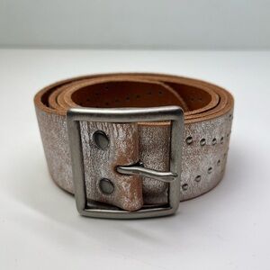 Linea Pelle Women's Leather Studded Distressed Statement Belt